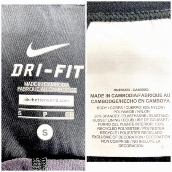 NIKE Flash Reflective 7/8 lengths Running Leggings Tights Black with Silver Sz S - Picture 6 of 10